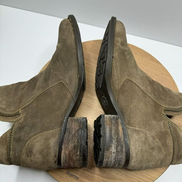 BORN Brown Suede Leather Ankle Boots Side Zipper Chunky block heel Womens Size 8 - Picture 5 of 9